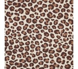 Úplet French Terry počesaný s potiskem - leopardí, hnědá