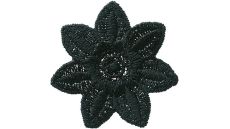 Nažehlovačka Krajkový květ černý 3,6 x 3,6 cm Monoquick