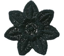 Nažehlovačka Krajkový květ černý 3,6 x 3,6 cm Monoquick