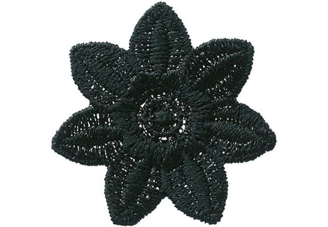 Nažehlovačka Krajkový květ černý 3,6 x 3,6 cm Monoquick