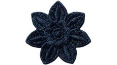 Nažehlovačka Krajkový květ tmavě modrý 3,6 x 3,6 cm Monoquick