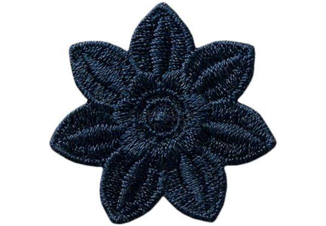 Nažehlovačka Krajkový květ tmavě modrý 3,6 x 3,6 cm Monoquick