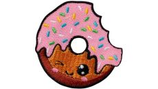 Nažehlovačka Donut s růžovou polevou 4,5 x 4,5 cm Monoquick