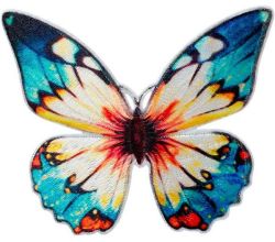 Nažehlovačka Motýl modrožlutý 6 x 7,2 cm Monoquick
