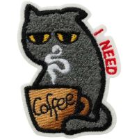 Nažehlovačka I need coffee kočka 6,0 x 4,3 cm Monoquick