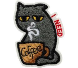 Nažehlovačka I need coffee kočka 6,0 x 4,3 cm Monoquick