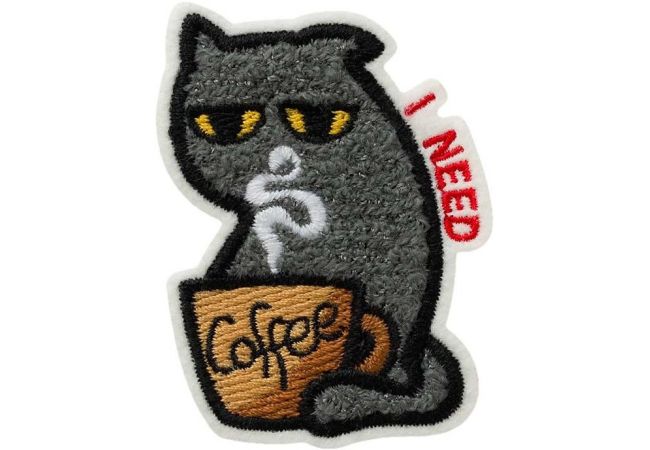 Nažehlovačka I need coffee kočka 6,0 x 4,3 cm Monoquick
