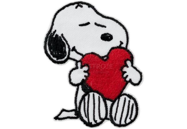 Nažehlovačka Snoopy se srdíčkem 7,5 x 5,5 cm Monoquick