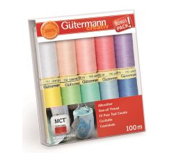 Sada 10 špulek nití pastelové barvy Gütermann 734006-2