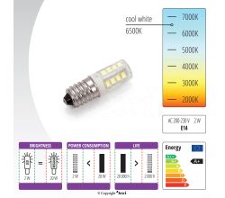 Žárovka LED 230V, 2W pro šicí stroje se závitem