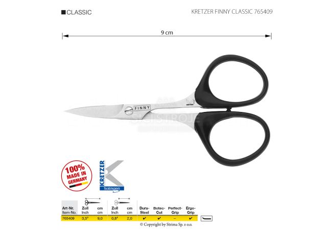 Nůžky vyšívací se zahnutým ostřím KRETZER FINNY CLASSIC 765409