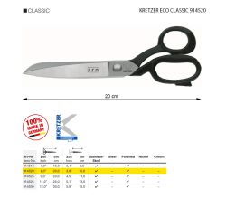Krejčovské nůžky KRETZER ECO CLASSIC 914520