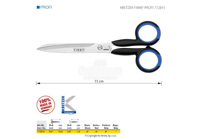 Krejčovské nůžky KRETZER FINNY PROFI 772815