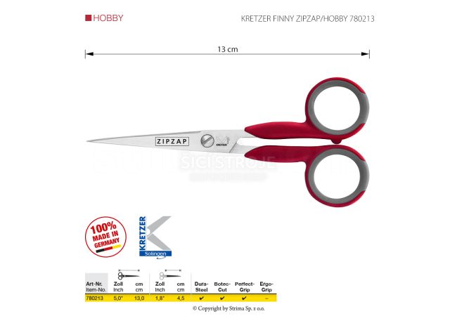 Nůžky KRETZER FINNY ZIPZAP/HOBBY 780213