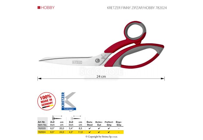 Krejčovské nůžky KRETZER FINNY ZIPZAP/HOBBY 782024