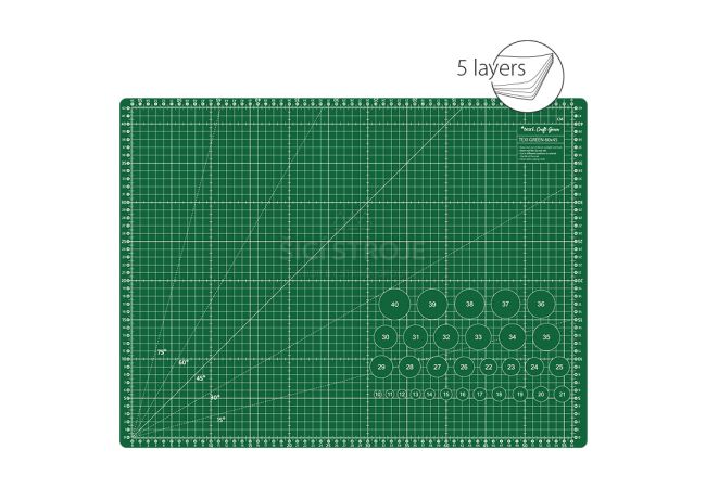 Řezací podložka TEXI GREEN 60 x 45 cm, 5vrstvá, zesílená