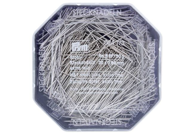 Špendlíky, 0,60 x 30 mm, stříbrné barvy, 50 g, plastová krabička