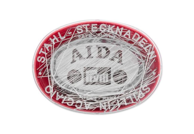 Špendlíky, 0,60 x 32 mm, stříbrné barvy, 25 g, plastová krabička