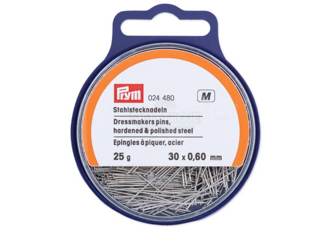 Špendlíky, 0,60 x 30 mm, stříbrné barvy, 25 g, krabička s poutkem