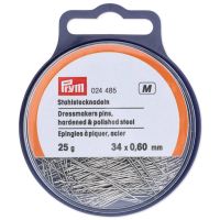 Špendlíky, 0,60 x 34 mm, stříbrné barvy, 25 g, krabička s poutkem