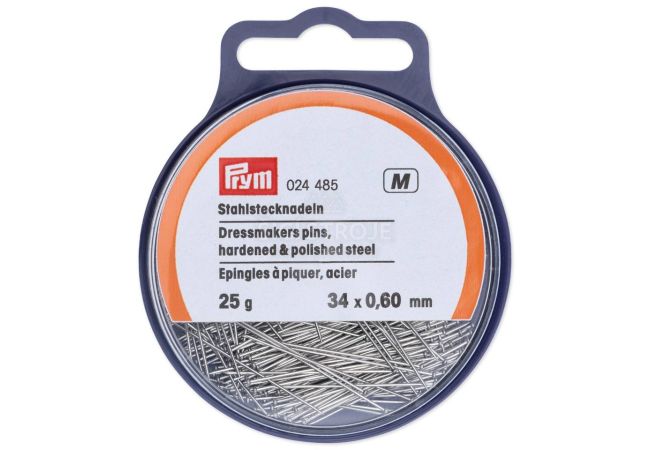 Špendlíky, 0,60 x 34 mm, stříbrné barvy, 25 g, krabička s poutkem