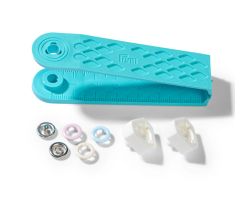 Stiskací knoflíky kroužky na žerzej pr. 8 mm 21 ks + narážeč - pastelové barvy