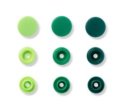 Plastové patentky kulaté "Color Snaps" 30 ks, zelené