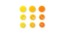 Plastové patentky "Color Snaps" kulaté, Prym Love, 12,4 mm, 30 ks, oranžové/žluté
