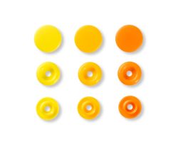Plastové patentky kulaté "Color Snaps" 30 ks, oranžové/žluté