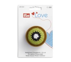 Háčkovaný jehelníček a záváží 2v1, Prym Love, 6 cm, "Kiwi"