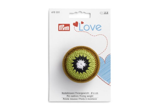 Háčkovaný jehelníček a záváží 2v1, Prym Love, 6 cm, "Kiwi"