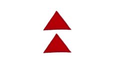 Nášivka trojúhelníky, malé, nažehlovací, červená