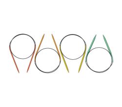 Kruhové pletací jehlice, 4,5-7,0 mm, 80 cm, barevné