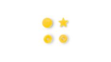 Plastové patentky "Color Snaps" hvězdičky, 12,4 mm, 30 ks, žluté