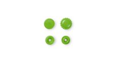 Plastové patentky "Color Snaps" kytičky, 13,6 mm, 21 ks, jablkově zelené