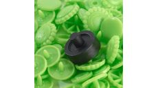 Plastové patentky "Color Snaps" kytičky, 13,6 mm, 21 ks, jablkově zelené