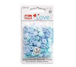 Plastové patentky "Color Snaps Mini", Prym Love, 9 mm, 36 ks, v odstínech světle modré