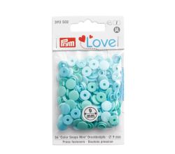 Plastové patentky "Color Snaps Mini", Prym Love, 9 mm, 36 ks, v odstínech máty