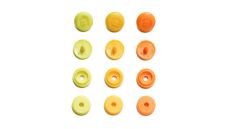 Plastové patentky "Color Snaps Mini", našitý vzhled, Prym Love, 9 mm, 36 ks, v odstínech žluté