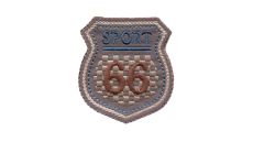 Nášivka štítek Sport 66, nažehlovací, šedá/modrá/béžová