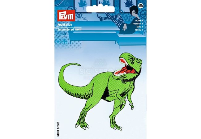 Nášivka dinosaurus, t-rex, velký, nažehlovací, zelená