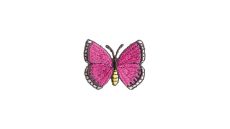 Nášivka motýlek, nažehlovací, růžová
