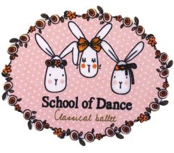 Nášivka škola tance, balet, samolepicí/nažehlovací, bílá/růžová