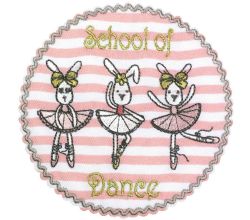 Nášivka škola tance, samolepicí/nažehlovací, bílá/růžová