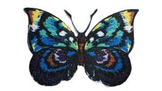Nášivka motýl, samolepicí/nažehlovací, modrá/hnědá