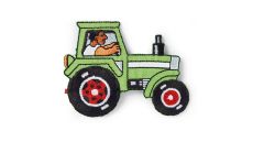 Nášivka traktor s řidičem, nažehlovací, zelená