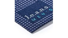 Nášivka džínový štítek Jeans Men's, čtverec, nažehlovací, modrá