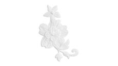 Nášivka květní úponek, slavnostní, nažehlovací, bílá