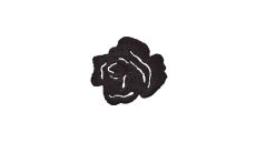 Nášivka růže, malá, nažehlovací, černá
