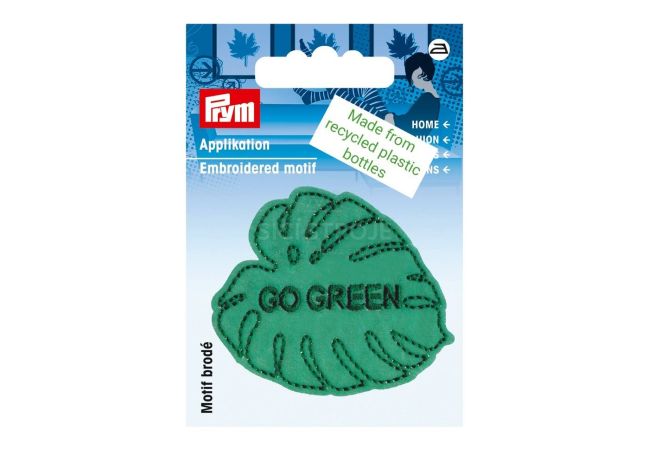 Nášivka recyklovaná, list go green, nažehlovací